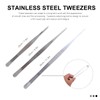 ULTECHNOVO 3pcs Non-magnetic Tweezers Round Tips Precision Stainless Steel for