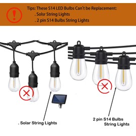 abulber S14 Led Bulbs for Outdoor String Lights,Shatterproof Waterproof Clear Plastic Cafe Light Bulbs,1 Watt to Replace 11 Watts Incandescent Bulb,120V 2700K E26,Warm White 25 Pack.