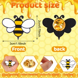 Youdaju 30 Set Bee Pins Bulk Bee Brooches Party Favors Bee Pins Employee Appreciation Gift Bee Lapel Pin Bee Badge with Thank You Cards Organza Bags Team Gift for Women Men Bee Lovers Coworker