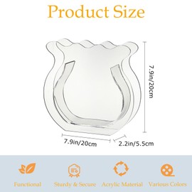 Jarrón acrílico para decoración del hogar, florero moderno con forma de onda transparente, de 8 x 2 x 8 pulgadas, jarrón decorativo único, ideal para flores frescas y secas, suculentas y arreglos
