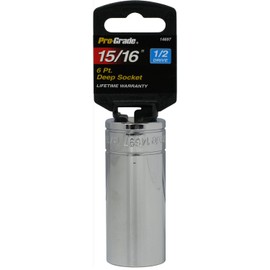 Pro-Grade 14697 1/2-Inch Drive with 6 Point Deep 15/16-Inch Socket