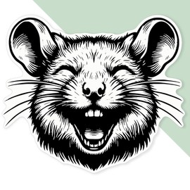 Extra Large 460mm 'Laughing Rat' Permanent Sticker Decal for Cars/Windows/Bins/Walls (DW00108819)