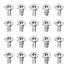 PATIKIL M2 x 5mm Flat Head Socket Cap Screws, 100 Pack 304 Stainless Steel 18-8 Machine Screws Flat Countersunk Bolts Hex Socket Drive Fasteners Grade 6.8