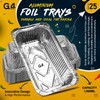 G4GADGET 15 Pack Aluminium Foil Trays, Heavy-Duty Food Containers for