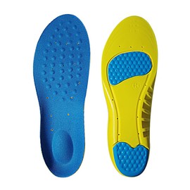 Insole, Shock Absorption, Sneaker Insole, For Sports, Ultra Lightweight, Gel, Memory Foam, Arch Support, Insole Cushion, Soft, Insole, Adjustable Size, Breathable, Unisex (Blue + Yellow (1 Pair), S
