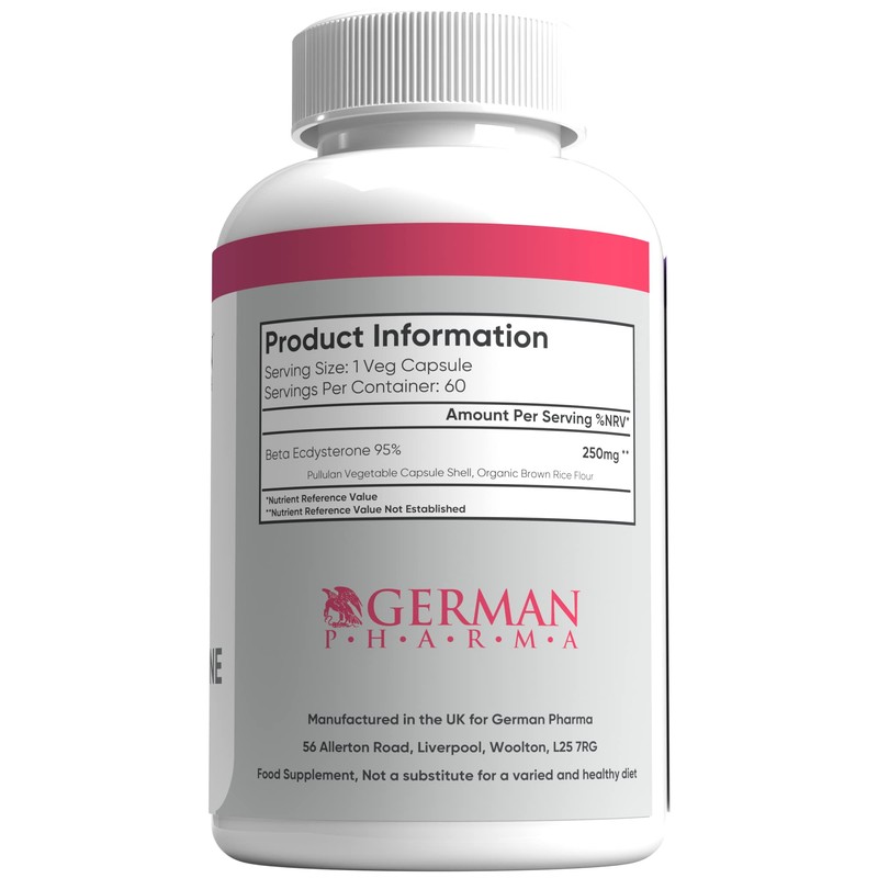 German Pharma Beta-Ecdysterone Vegetable Capsules | 60 Capsules, 2 Per
