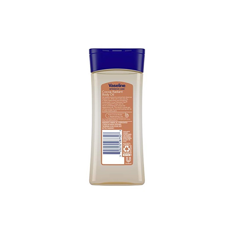 Vaseline Cocoa Radiant Vitalizing Gel Body Oil, 6.8Ounce Bottles (Pack