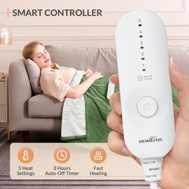 HOMLYNS LuxeHeat Heated Blanket Electric Blanket, Soft Flannel Sherpa Heated Throw, Heating Blanket with 5 Heat Settings, 3 hrs Timer Auto Shut Off (50x60 inches, Green)