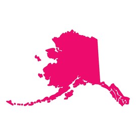 NBFU Alaska Silhouette Map Outline State (Pink) (Set of 2) Premium Waterproof Vinyl Decal Stickers for Laptop Phone Accessory Helmet Car Window Bumper Mug Tuber Cup Door Wall Decoration