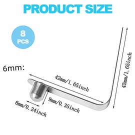 Stainless Kayak Paddle Spring Snaps, 9.5x6mm Pole Push Button Spring Clips Steel Solid Button Locking Tube Single Pin for Outdoor Camping Awning Tent Pole Replacement Accessories 8 Pack