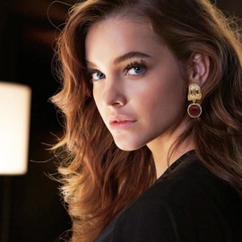 Red Dangle Earrings for Women Gold Geometric Drop Fashion Jewelry, Glod-plated Copper, acrylic