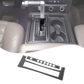 Lcojicep Gear Shift Panel Cover Trim Compatible with Hummer H2 2003-2007 Real Soft Carbon Fiber Center Control Gear Shift Anti-Scratch Panel Frame Trim Cover Protection Sticker Accessories