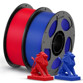 ANYCUBIC PETG Filament 1.75mm Bundle, 3D Printer Filament, Dimensional Accuracy +/- 0.02mm, Exceptional Toughness, 1KG Reusable Spool, 2KG Red+Blue