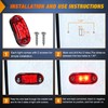 Nilight 2.5Inch Oval Side Marker Light 10PCS Red 2 Diode