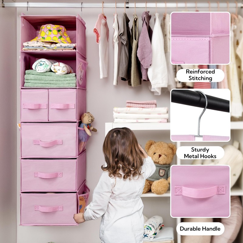 GRANNY SAYS Hanging Closet Organizers and Storage, 6 Shelves Closet
