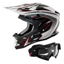 VCAN VX38 Adults ATV Motorcross Offroad Dirt Bike Motorcycle Downhill Helmet with Goggle DOT Approved