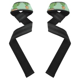 Correas de levantamiento de cactus verdes de dibujos animados, 26 pulgadas, para levantamiento de pesas, levantamiento de peso, peso muerto, ejercicio, entrenamiento de fuerza, guantes de ejercicio