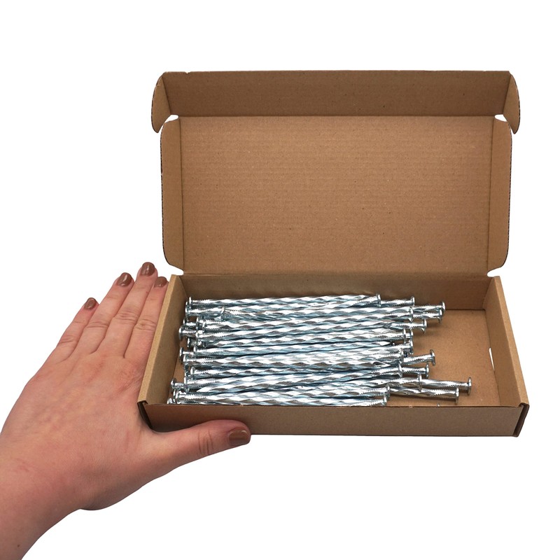 SKIR'CO (Pack of 50) Square Twisted Steel Nails 4.5 x