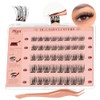 Higu clace Selbstklebende Wimpern,40pcs D Curl vorgeklebte Wimpern Set mix8-16mm,