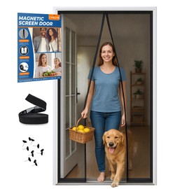 CANLENE High-Density Magnetic Screen Door Mesh for Home and Patio, Tear Resistant Backdoor Screen Net with Magnetic Closure