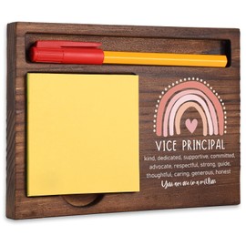 Appreciation Thank You Vice Principal Gift, Inspirational Vice Principal Office Decor, Thank You Ideas Desk Decor for Retirement, New Job, Motivational, Wooden Self-Stick Note Pad Holders TBC74