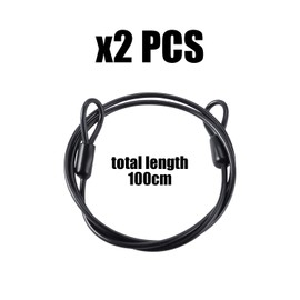 2 PCS Cable Lock, Wire Rope with Eyelets, Wire Rope Lock, Anti-Theft Rope, Multifunctional Wire Rope, Outdoor Tools, Bicycle Locking Rope, Stainless Steel Safety Rope (Black)