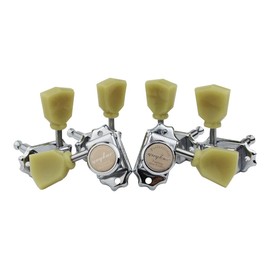 Guyker 3x3 Vintage Style Locking Guitar Machine Heads – 1:15 Ratio Lock String Deluxe Tuning Key Pegs Tuners Set Replacement for Electric, Acoustic or Folk Guitars - Chrome