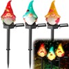 VIHOSE 3 Pack Solar Powered Gnome Garden Pathway Lights Powered