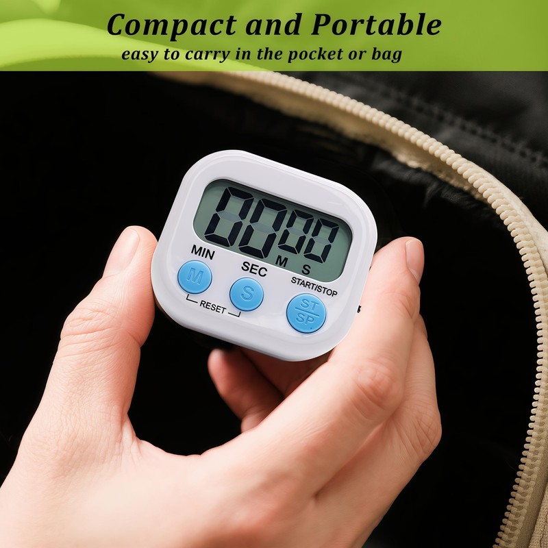 6 Pack Multi-Function Electronic Timer - Kitchen Timer,Magnetic Digital Timers,Big