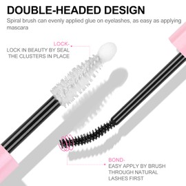 Cluster Eyelash Extension D Curl Wide-Stem DIY Individual Eyelash Extension at Home (5 g + 5 g, lash bond and seal)