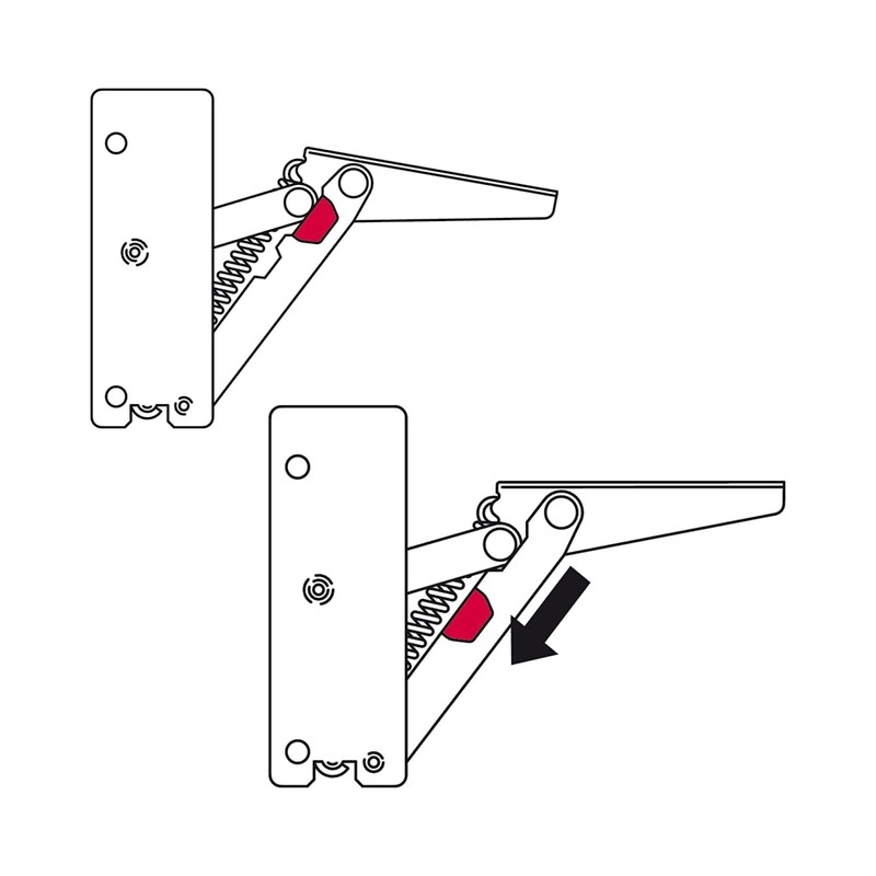 Gedotec Spring Hinge for High Cabinet Doors, Cupboard, Kitchen Cabinet