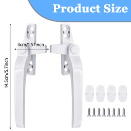 LIAMGUS 2 pcs Window Handle, Double Glazing Window Handles, Window Handle Replacement, Window Handle Replacement Kit, Right/Left Hand, Suitable for Windows and Sliding Doors (White)