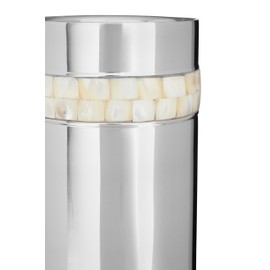 Premier Housewares 507579 Wine Cooler with Mother of Pearl Inlay Design, Silver, 12 x 12 x 18 cm