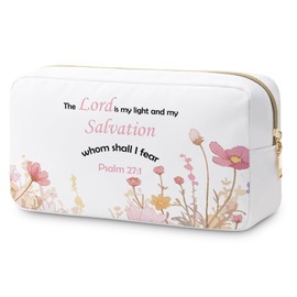 Religious Gifts Makeup Bag Inspirational Gifts for Women Goddaughter Godmother Christian Gifts Cosmetic Bag Bible Verse Gift Baptism Easter Prayer Christmas Birthday Gifts for Friends Travel Pouch
