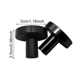 FralnFit Cabinet Knobs Set, 6Pcs Black Handles for Cupboards, Matt Black Cupboard Handles, Aluminum Alloy Wardrobe Door Knobs with 6 Screws, Round Drawer Knobs for Bedroom Kitchen Bathroom (Black)