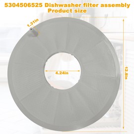 5304506525 Dishwasher Filter, Compatible with Frigidaire, Electrolux, Kenmore, Crosley, Gibson, Kelvinator, Tappan; Replacement for 154252401, AP6036340, 4456337, PS11770489, EAP11770489