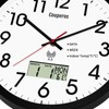 Couperos Analog Wall Clock,12inch Atomic Clock with LCD Display for