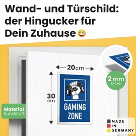 DankeDir! Gaming Zone Sign 30 x 20 cm Decorative Gamer Door Sign Room Student Gift Idea Game Room Decoration Gamer Gift Teenager Boys Birthday Gift Teenager