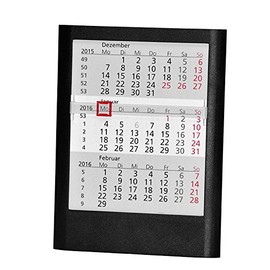 Truento 3-Month Desk Calendar Standard for 2 Years (2024 & 2025) - Plastic - Black