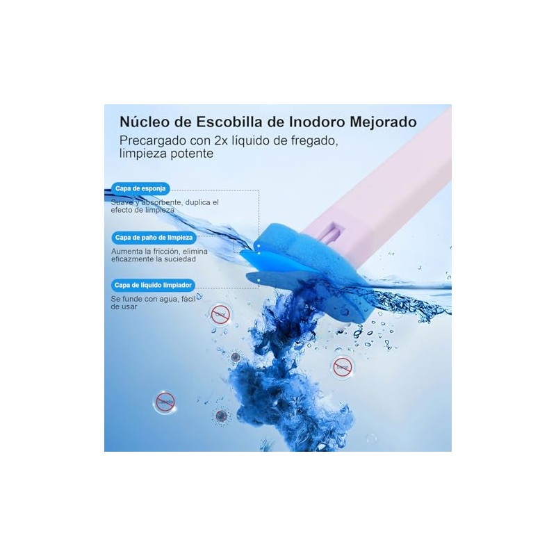 Juego de Cepillo de Inodoro Desechable 24pcs, con Limpiador y