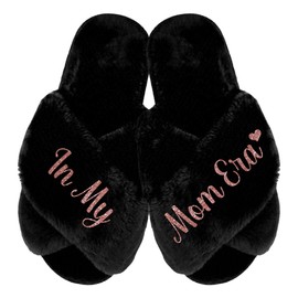 Custom Mom Slippers, In My Mom Era, Mothers Day Slippers, Fluffy Slides for Women, Cozy Mothers Day Gifts