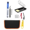 15Pcs Electric Soldering Iron Set Adjustable Temperature 60W White Welding