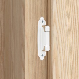 Vallecloud 10 Pack (5 Pair) 3/8" Inset White Self Closing Cabinet Hinges for Offset Kitchen Cabinet Door, Face Frame Semi Concealed Kitchen Cabinet Hinges