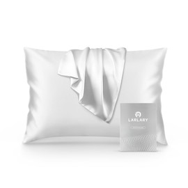 Larlary Silk Cushion Cover 50 x 75 cm, White, 90% Silk, 10% Cotton, for Pillowcase 50 x 75 cm, Cushion Cover, Soft and Hypoallergenic