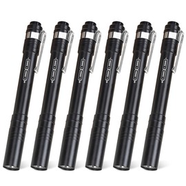 FASTPRO 6-Pack Pen Light, Aluminum LED Penlights, Black