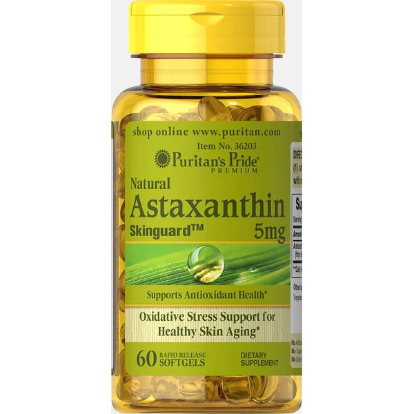 Puritan's Pride Natural Astaxanthin 5 mg-60 Softgels (31575)