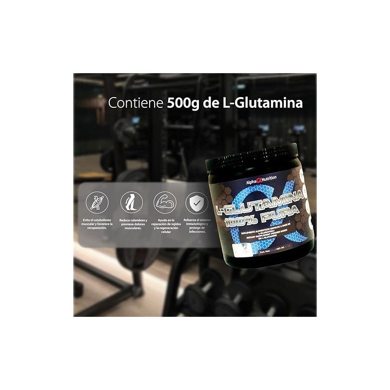 Alpha Nutrition L-Glutamina, Sabor Natural, 500 g