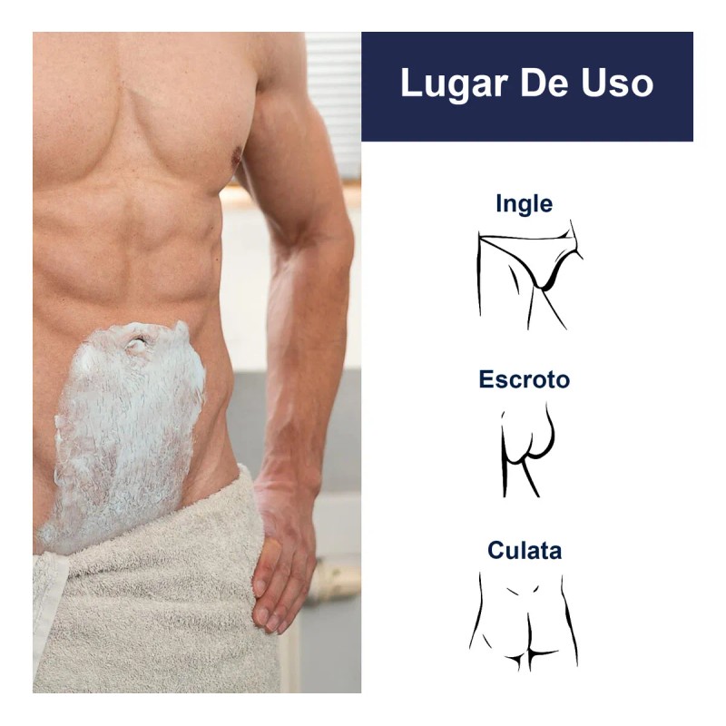 Crema Depilatoria Íntima Masculina Suave Segura