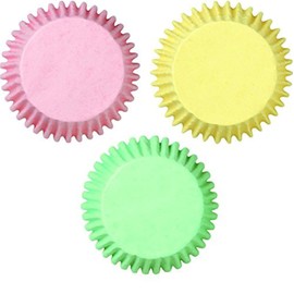 WILTON(ウィルトン) ベーキングカップ ライトピンク、ライトイエロー、ライトグリーン 5.0cm ペーパーカップ 415-394 75個セット