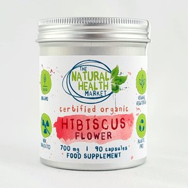 Organic Hibiscus Flower 700mg Capsules - 90 Capsules Tin - Made with 100% Organic Hibiscus Flower